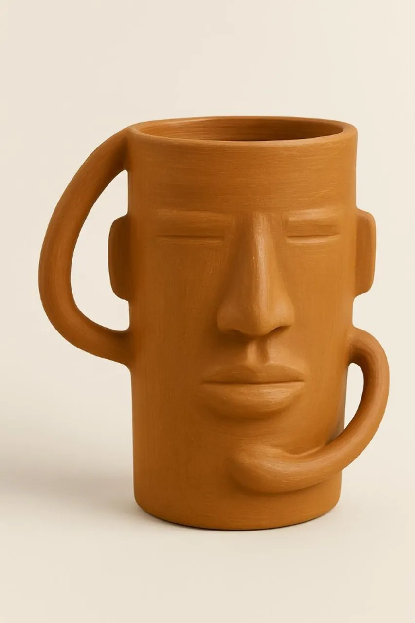 Vaso barro - rosto