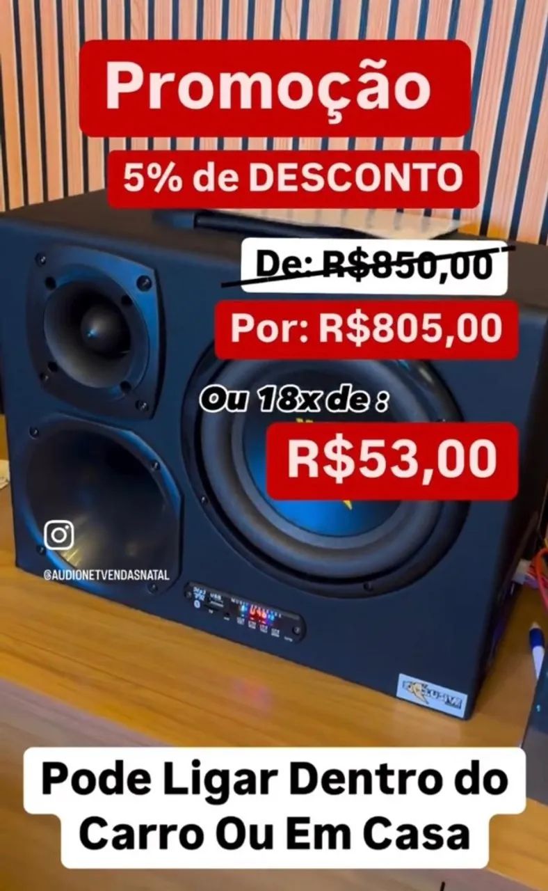Caixa Amplificada Trio Bluetooth radio Usb Bt300 Trio 8 Pol 12v/110v/220v 300w Exclusive