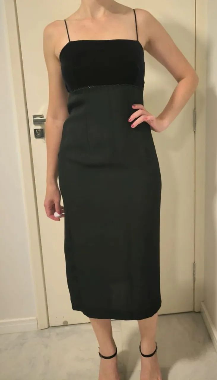 Vestido de festa longuete preto