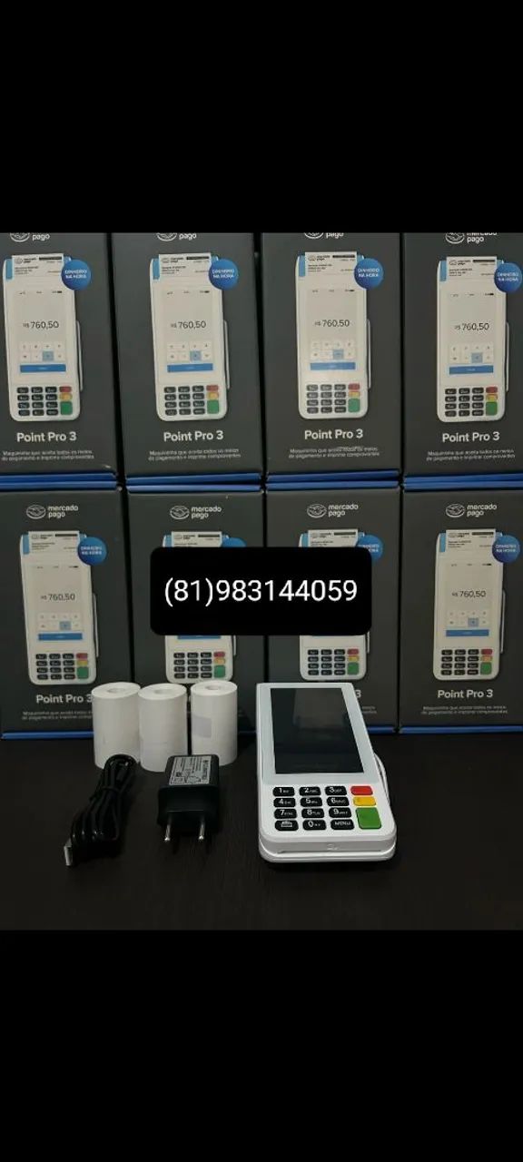 Máquina de cartão Point Pro 3 Mercado Pago - Nova
