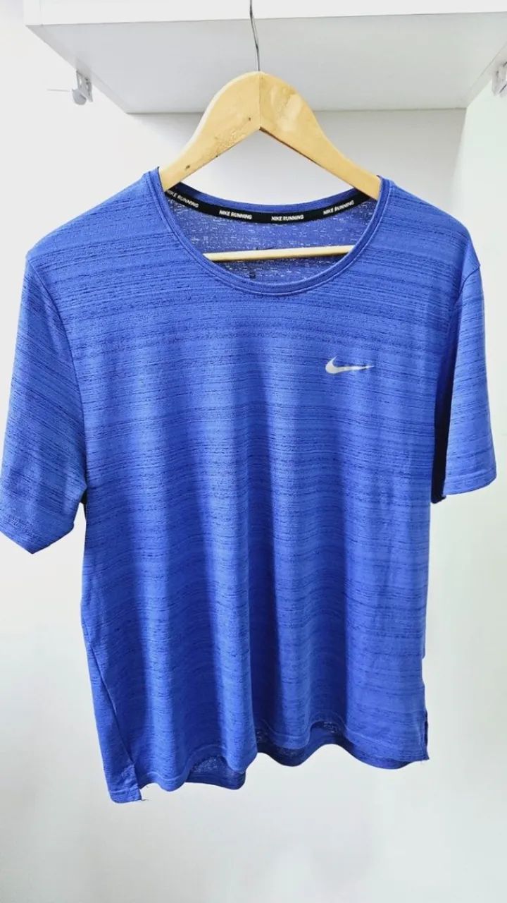 camiseta nike dryfit azul tam m