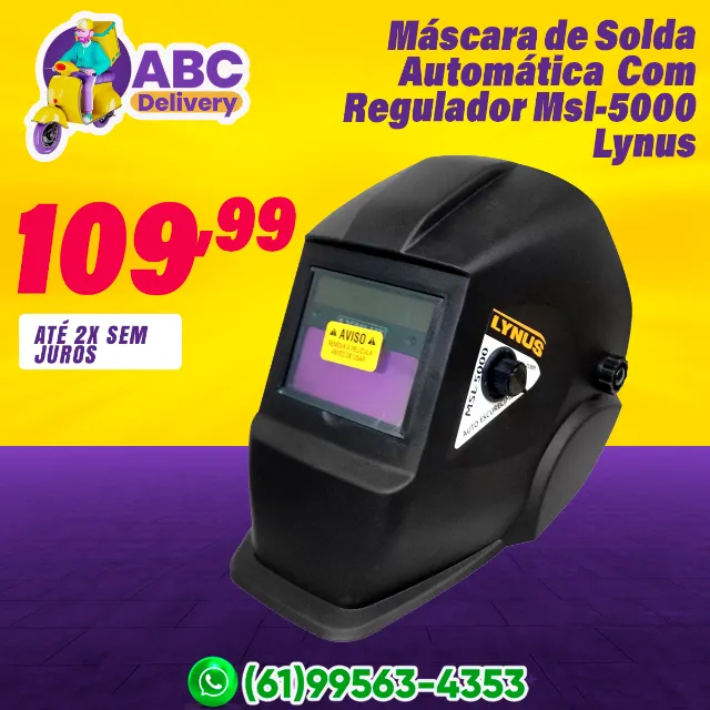 Máscara de Solda Automática Com Regulador Msl-5000 Lynus