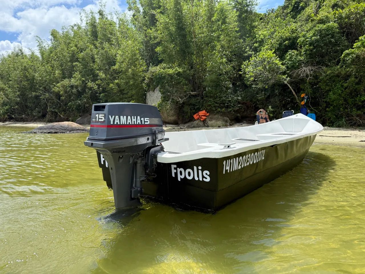 Lancha + motor yamaha 15hp + carreta rodoviária - Foto 9