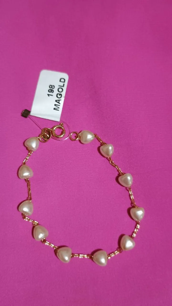 Pulseira Coração Pérola Magold
