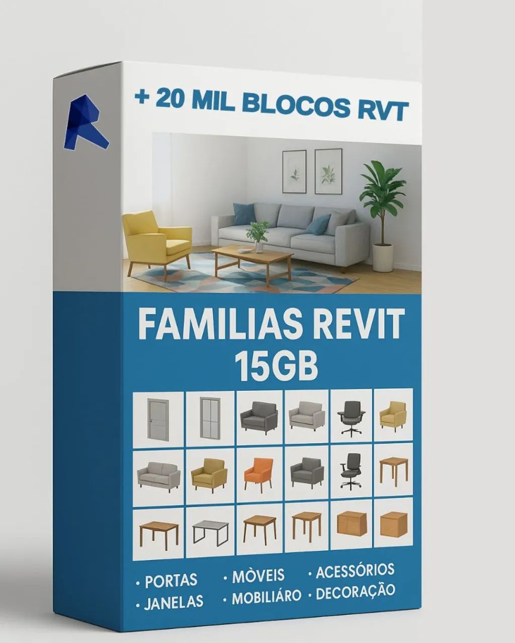 +20 MIL FAMÍLIAS DO REVIT (15GB DE BLOCOS)