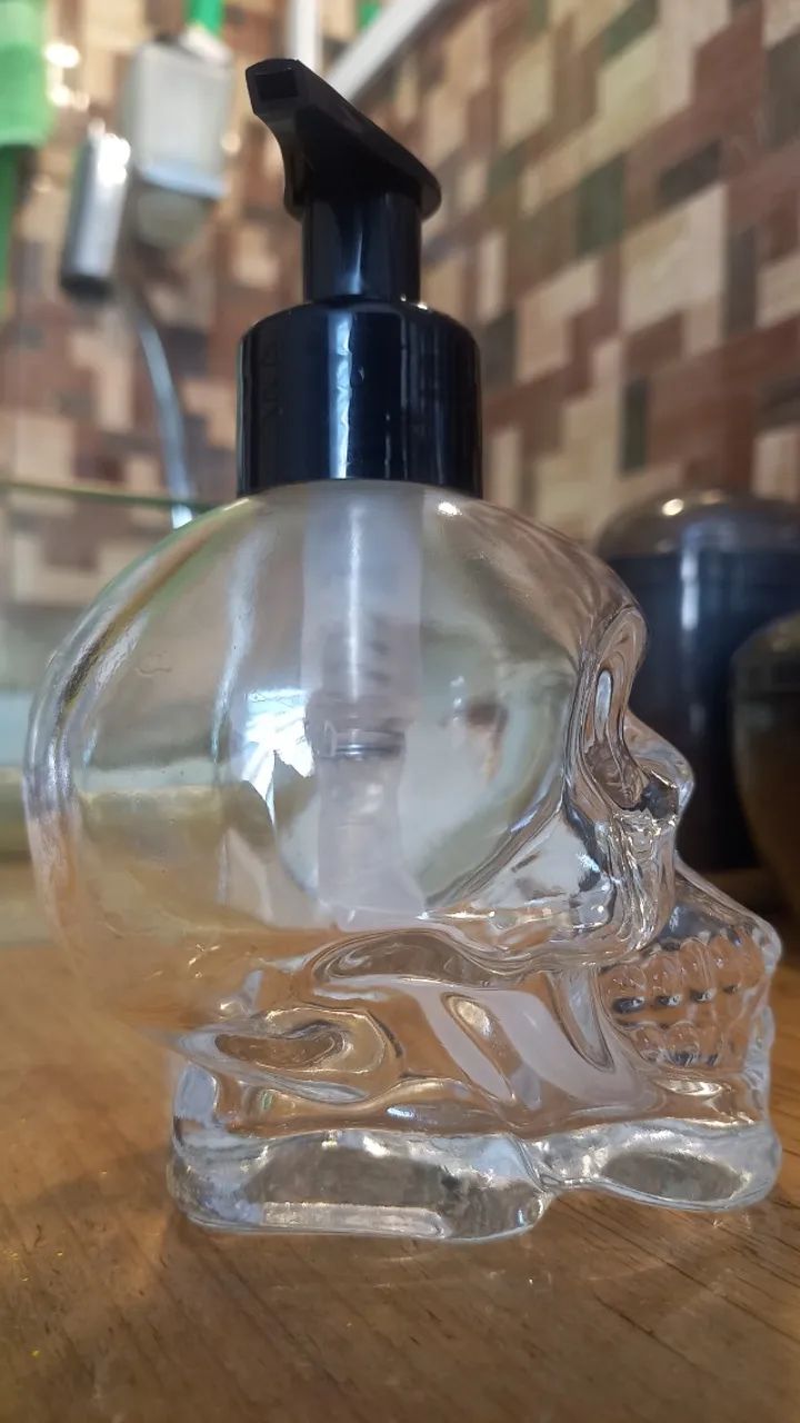 Saboneteira Skull Caveira Vidro Pesado (só O Frasco) - Foto 6