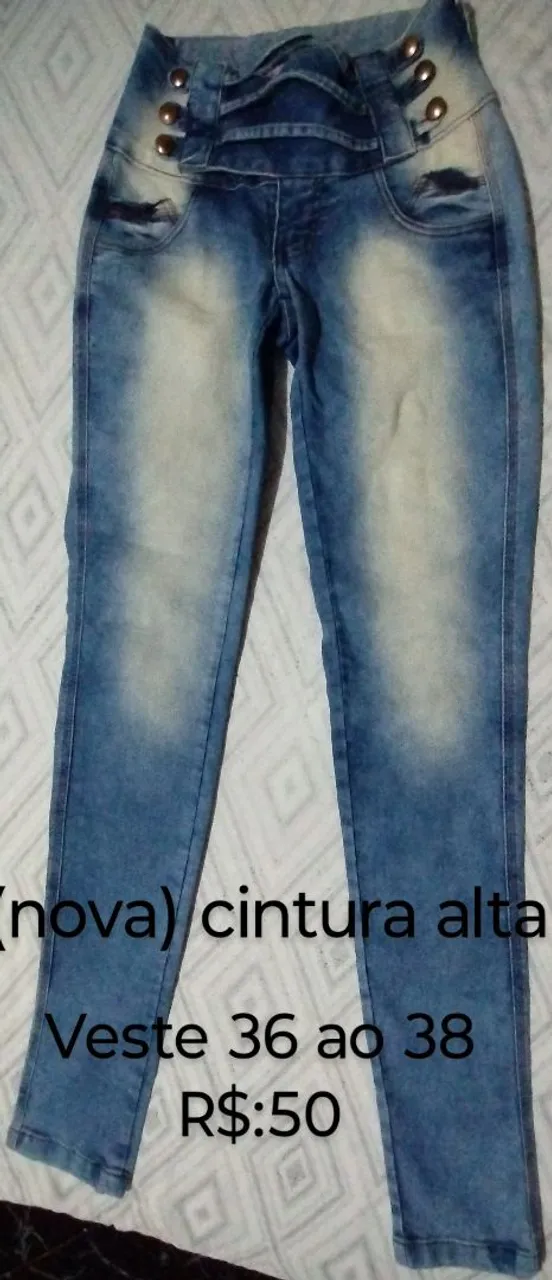Calça Jeans Cintura Alta - Veste 36 ao 38