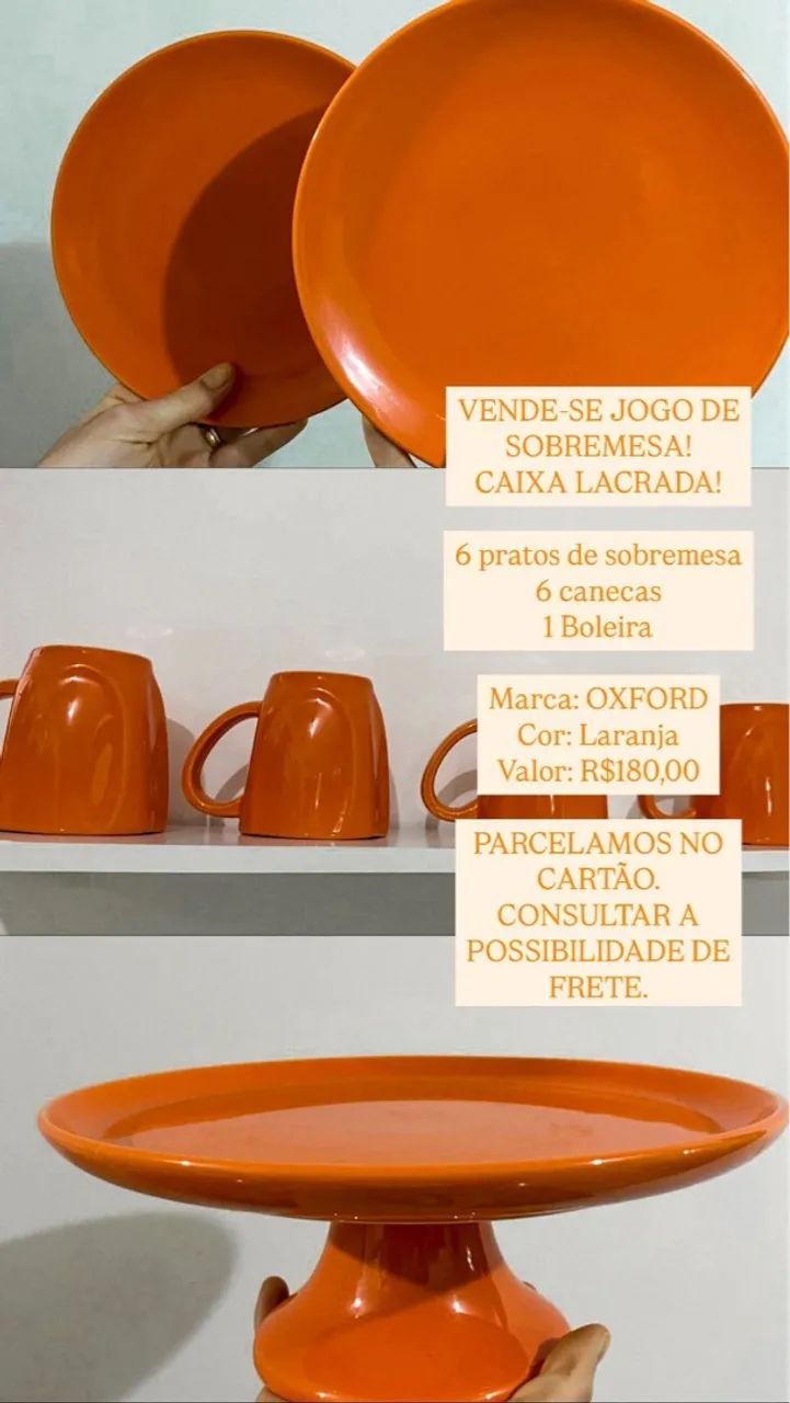 [OXFORD] - JOGO DE SOBREMESA - COR LARANJA  - Foto 4
