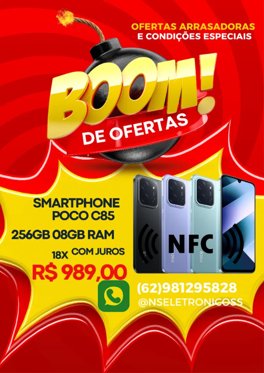POCO C85 256GB 08GB Lançamento Novo Lacrado 4G com NFC Produto Original Pronta Entregamos