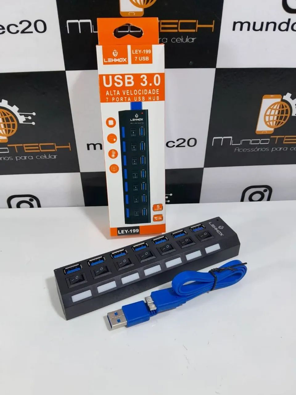 Hub USB 3.0 7 Portas Alta Velocidade