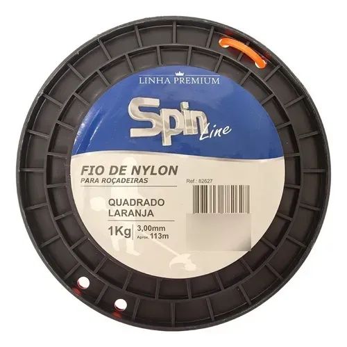 FIO DE NYLON ROLO 1kg COM 113 METROS - QUADRADO 3,00mm - COR LARANJA - SPIN LINHA PREMIUM - Foto 2
