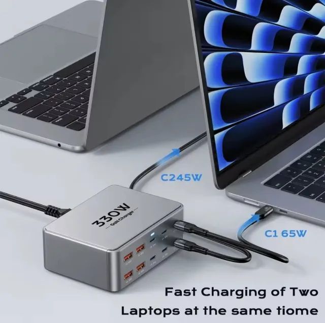Carregador Turbo com 10 Saídas Usb A e Tipo C 330w - Foto 5