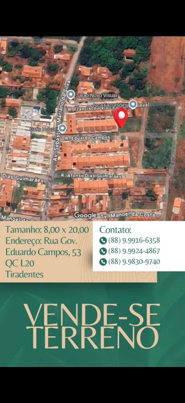Terreno 8x20 Tiradentes