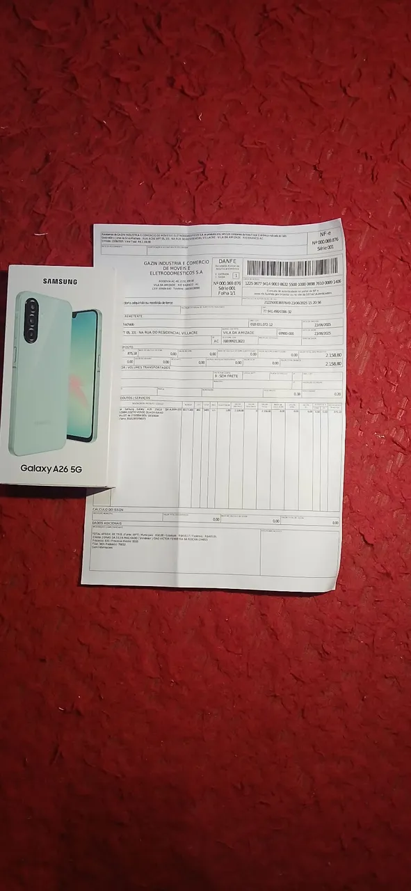 Celular Galaxy A26 5G lançamento zero