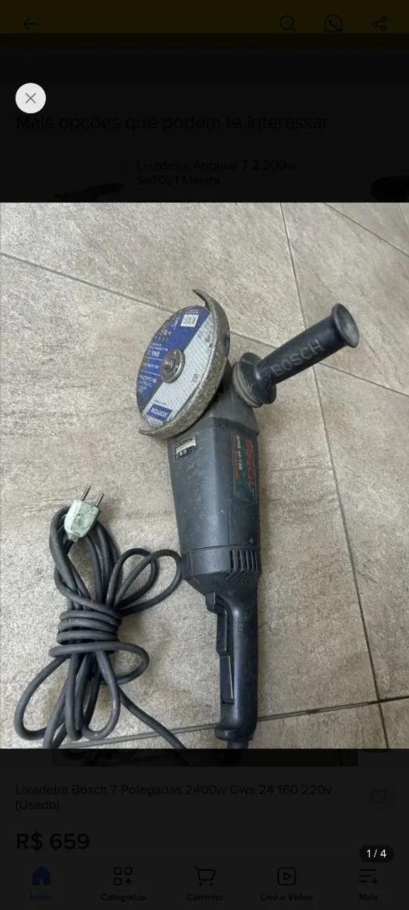 Esmerilhadeira de 7 polegadas 220 volts 