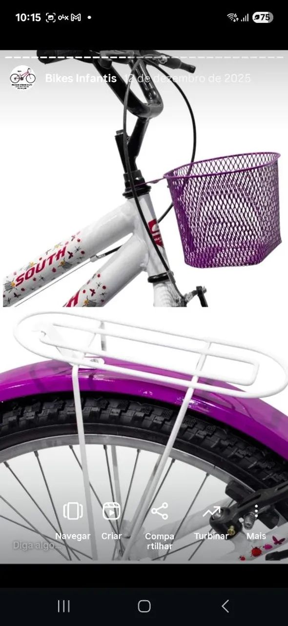 Bicicleta Infantil aro 20 Souht Cissa Branca - Foto 2