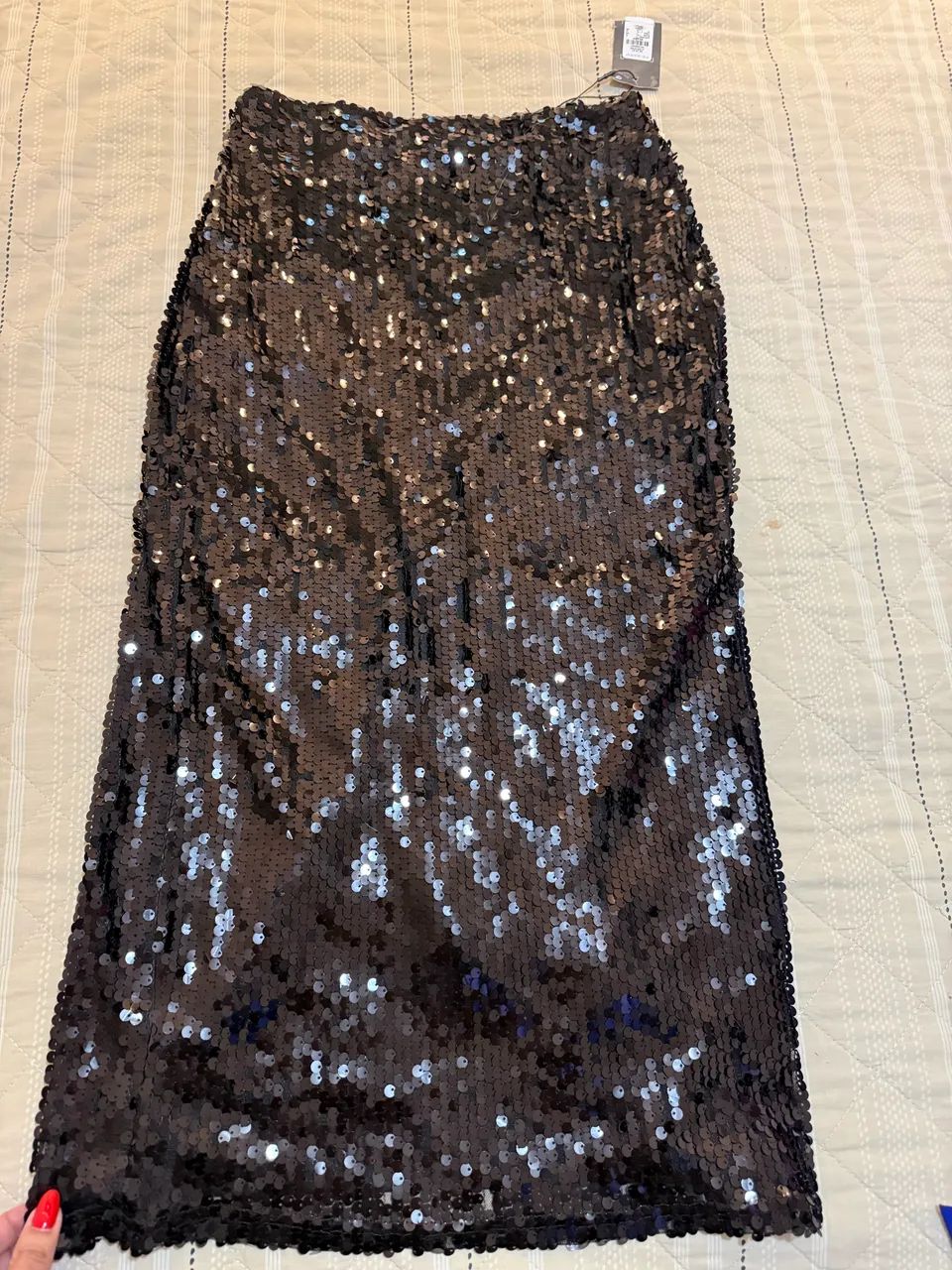 Saia midi em paete preto  - Foto 2