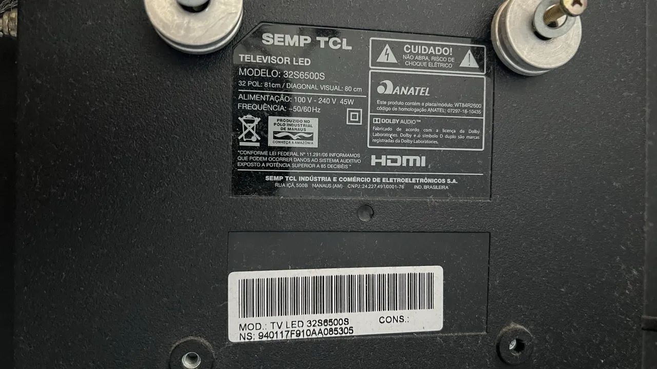 TV Semp TCL 32? LED 32S6500S 