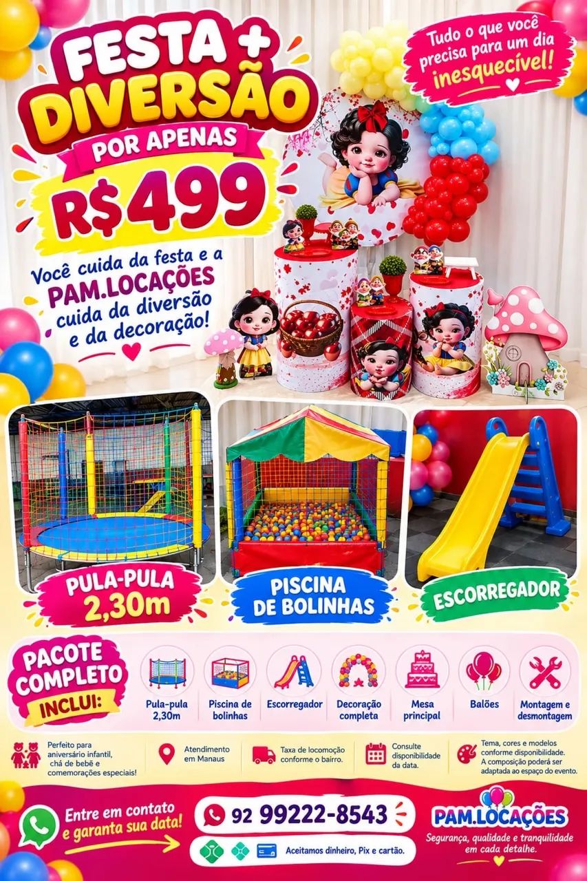 FESTA + DIVERSÃO POR APENAS R$ 499  