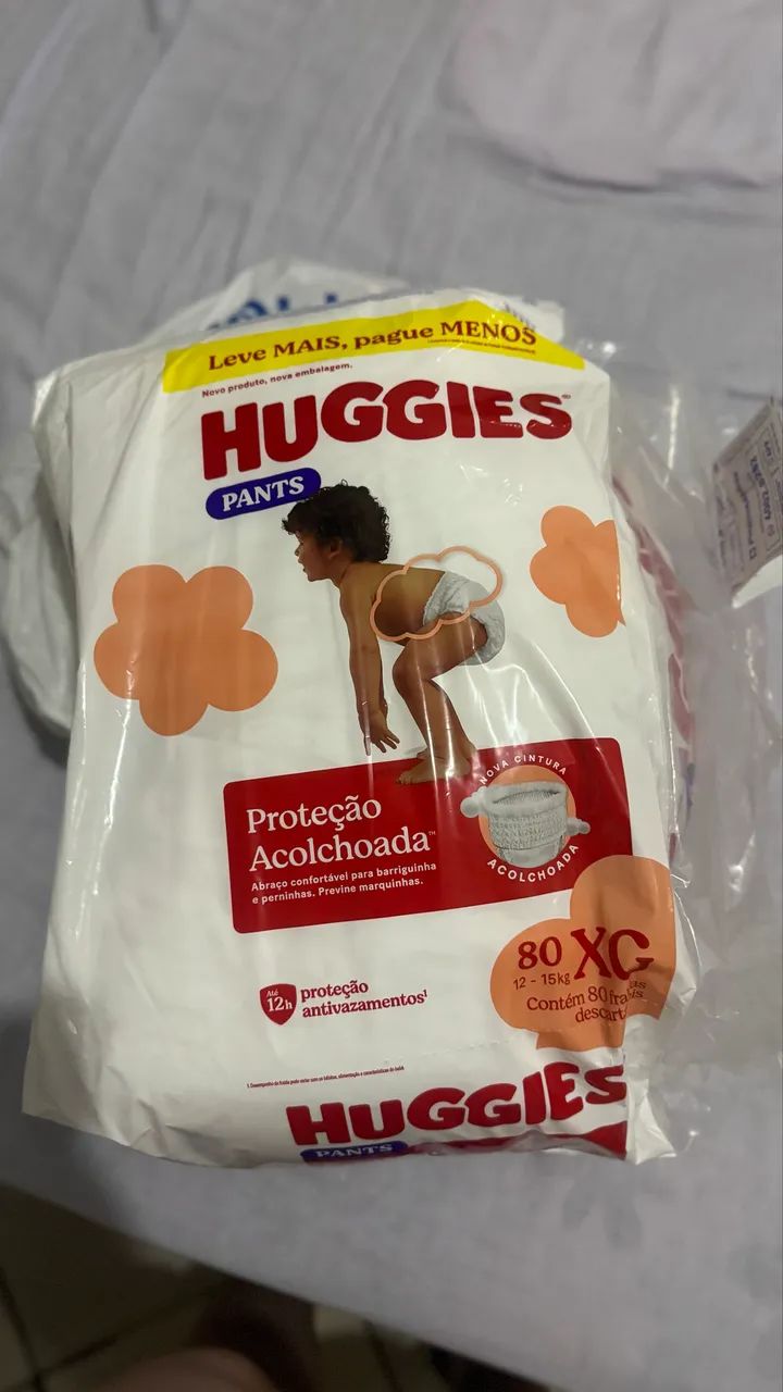 Fralda Huggies Proteção Acolchoada XG80und 