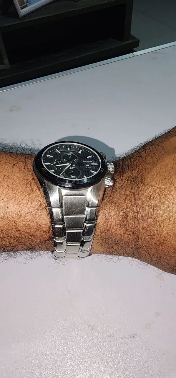 Relógio Technos Carbon prata e preto. - Foto 3