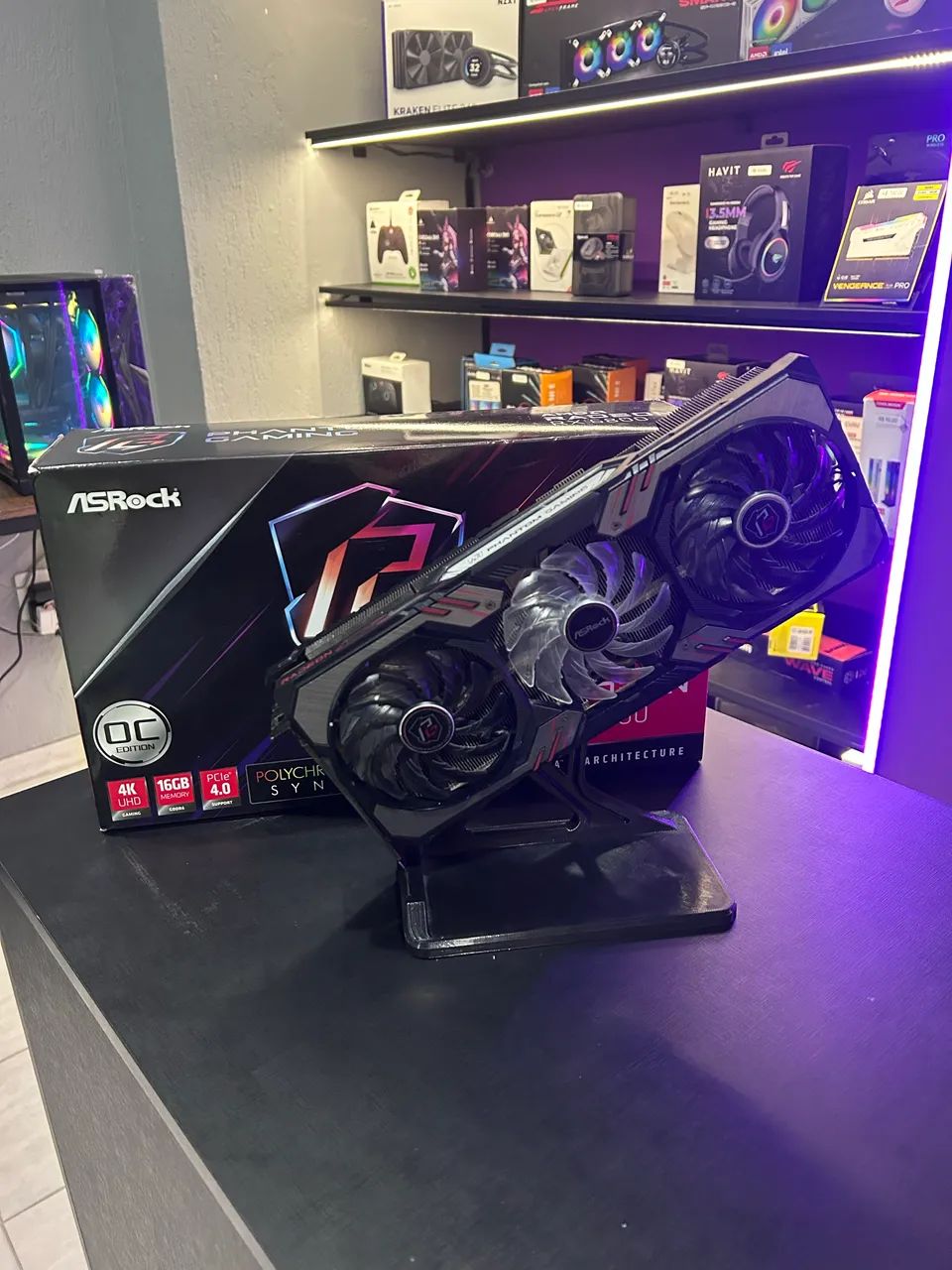 Placa de Video RX 6800 Asrock Phantom Gaming D 16G OC