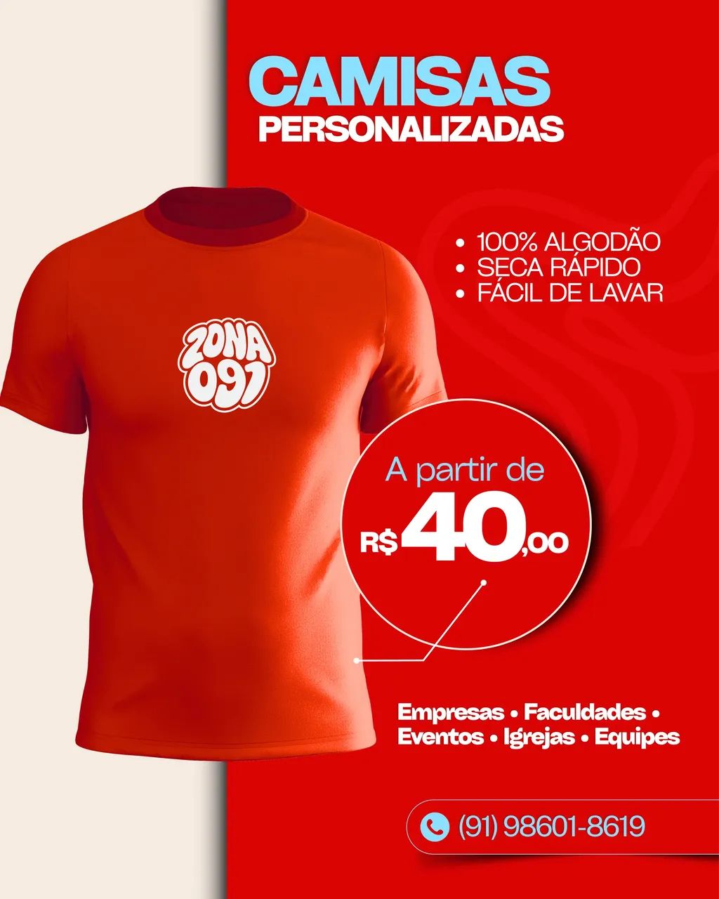 Camisas personalizadas estampadas em algodão  - Foto 3