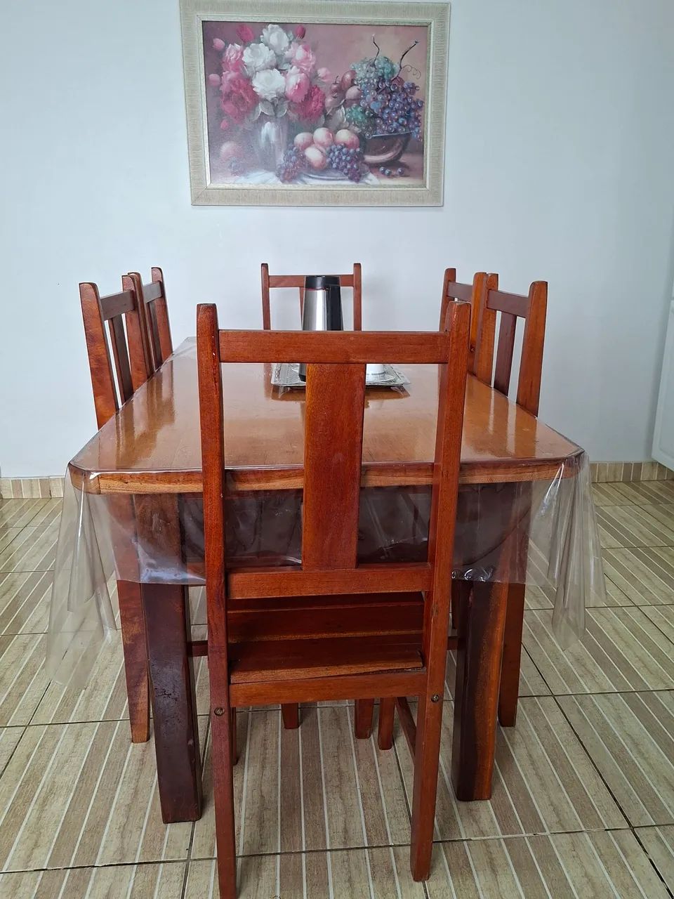 Mesa com 6 cadeiras - madeira  - Foto 3