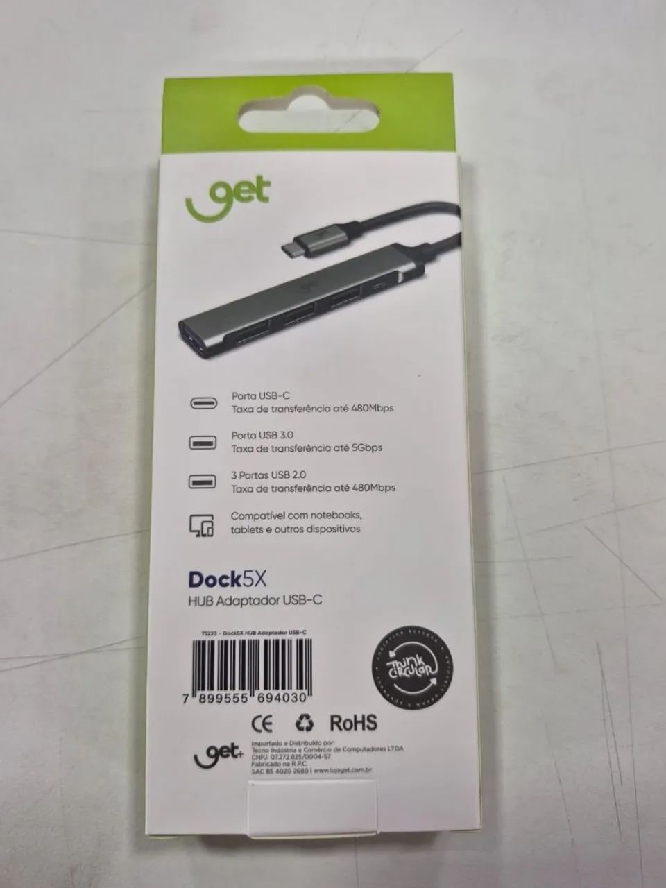Hub Adaptador Get USB-C 5 em 1 com USB-C, USB 3.0 e USB 2.0 - Foto 2