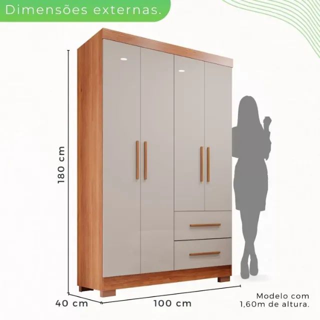 Guarda roupa estrela com 4 portas e 2 gavetas - Foto 5