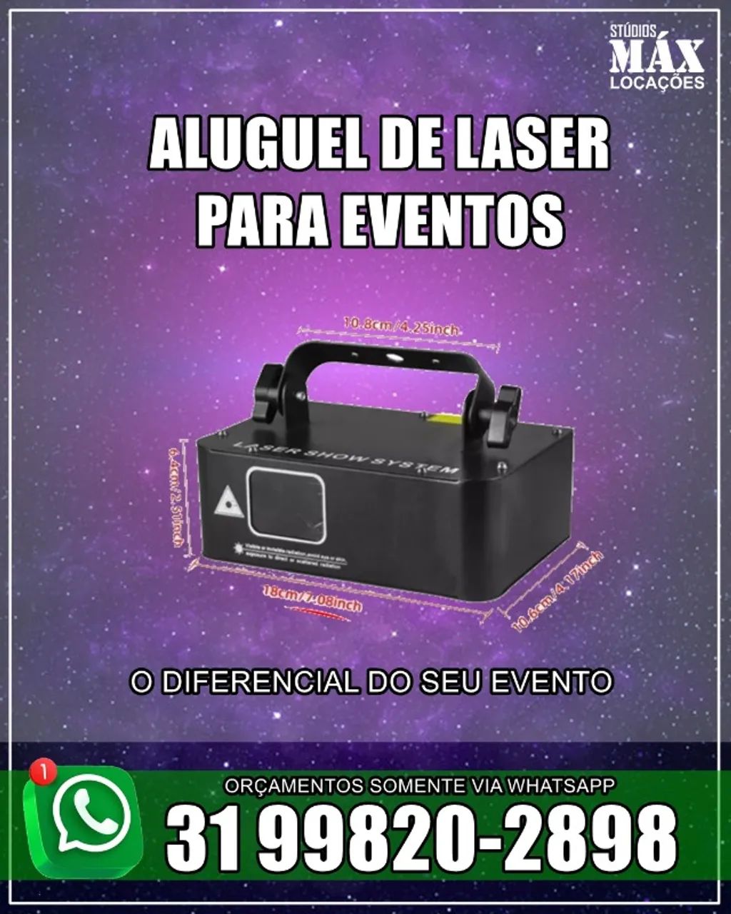 Aluguel de raio laser para boates e eventos