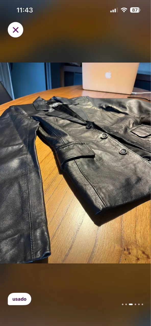 Blazer couro legítimo preto ZOOMP  - Foto 2