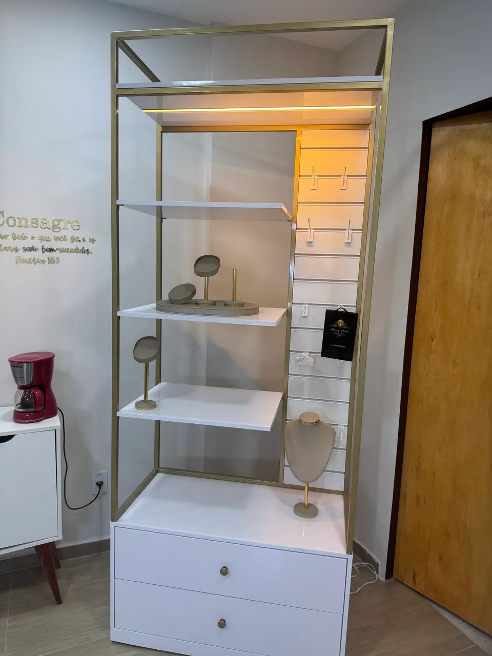 Vitrine expositora para joias giratório com LED - Foto 4