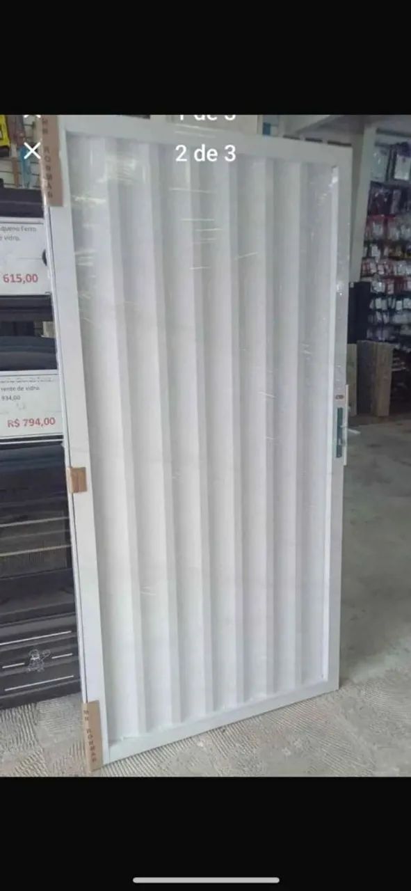 Portao social aço branco