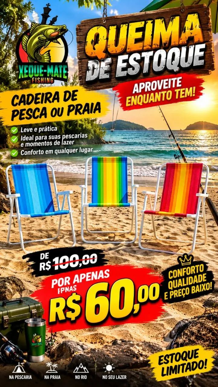 CADEIRA DE PESCA OU PRAIA