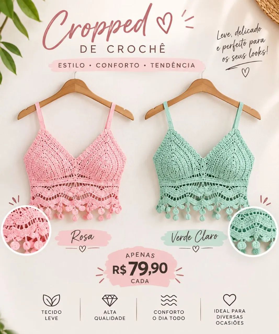 Croppeds crochê 