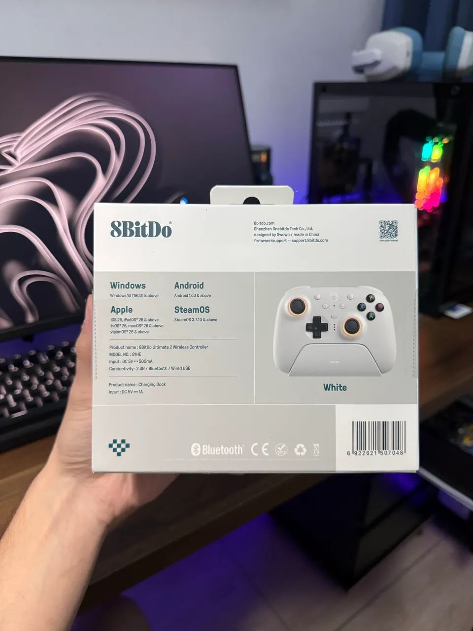Controle 8bitdo Ultimate 2 Wireless, Branco - Foto 3