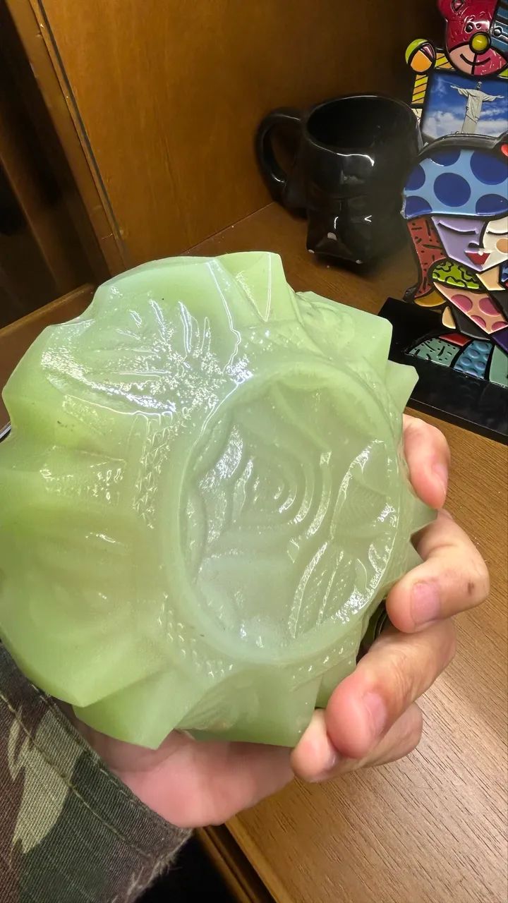 2 cinzeiros antigos  vidro jadeite  - Foto 4
