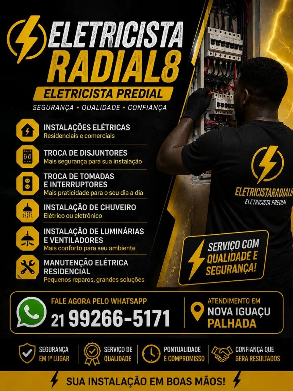 trabalho com eletricista 