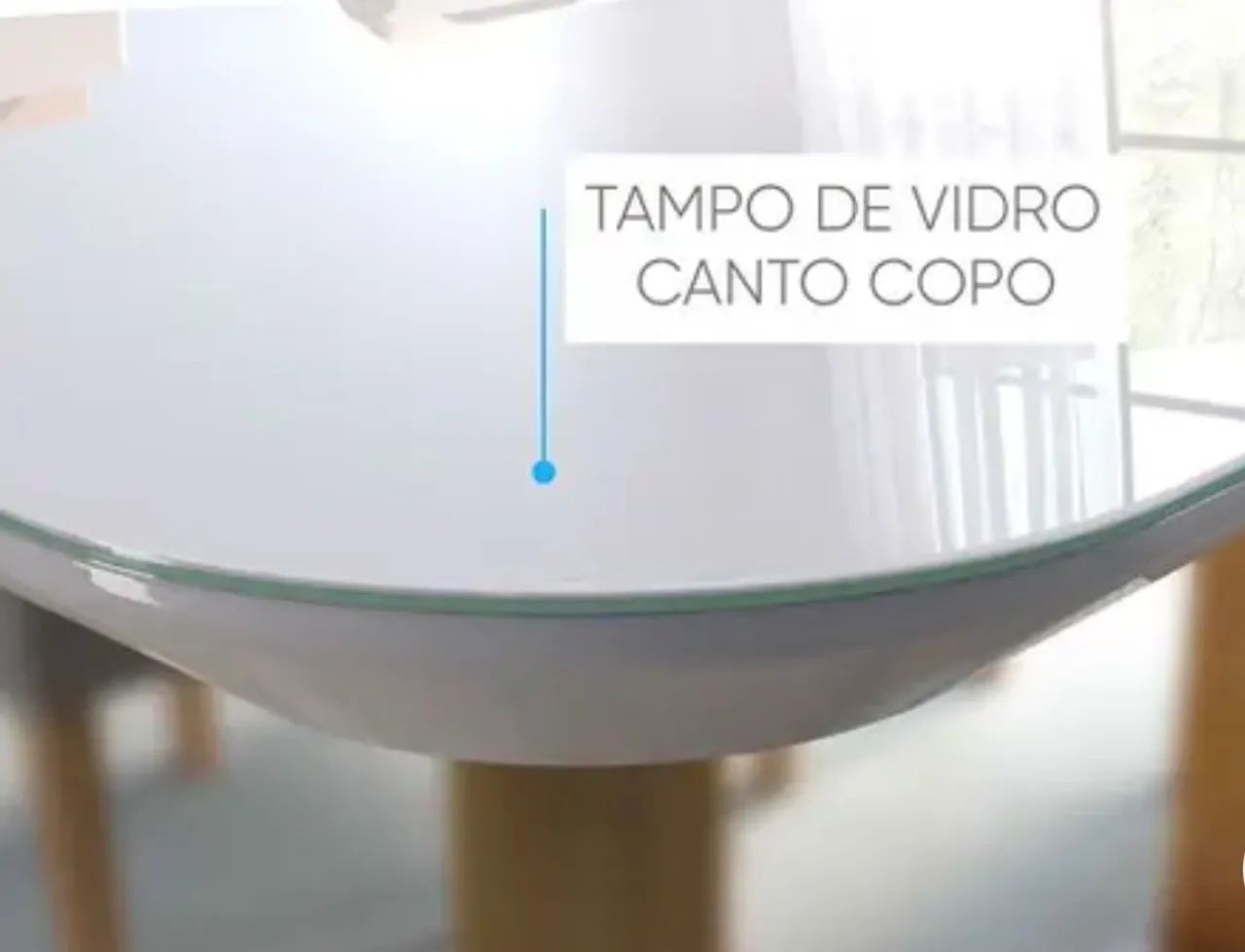 Conjunto Sala de Jantar Mesa Tampo de Vidro 4 Cadeiras