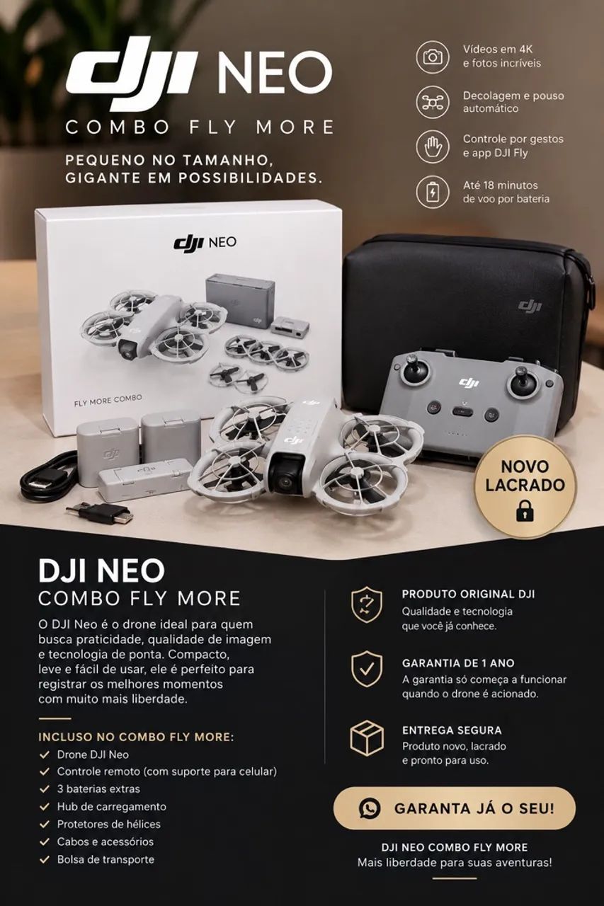 drone DJi Neo combo fly more NOVO