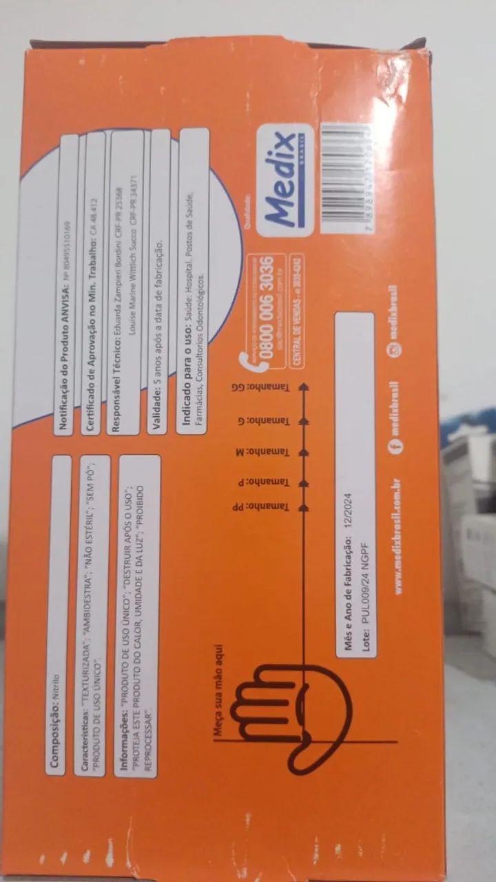 LUVAS NITRILICAS MEDIX SEM POR COR AZUL TAMNHO P CAIXA COM 100