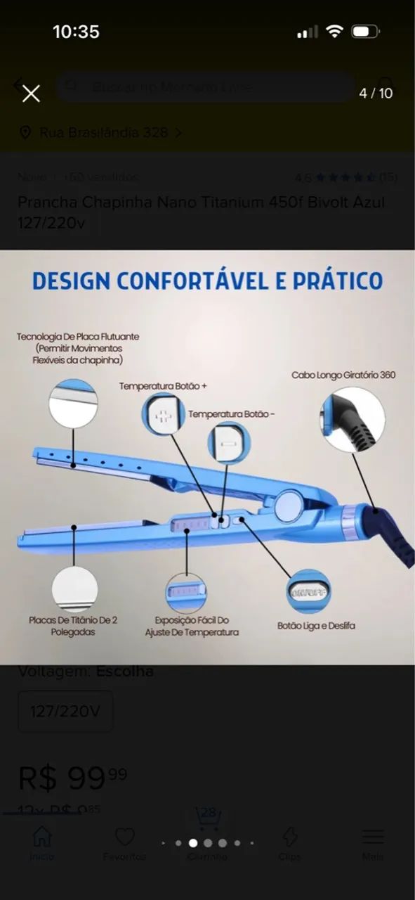 Prancha Alisadora Pro Nano Titanium 450f - Foto 2