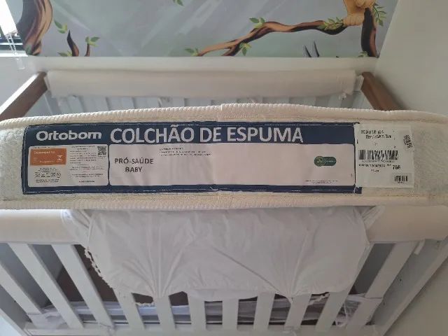 Berço americano com colchão, capa e lençóis  - Foto 4