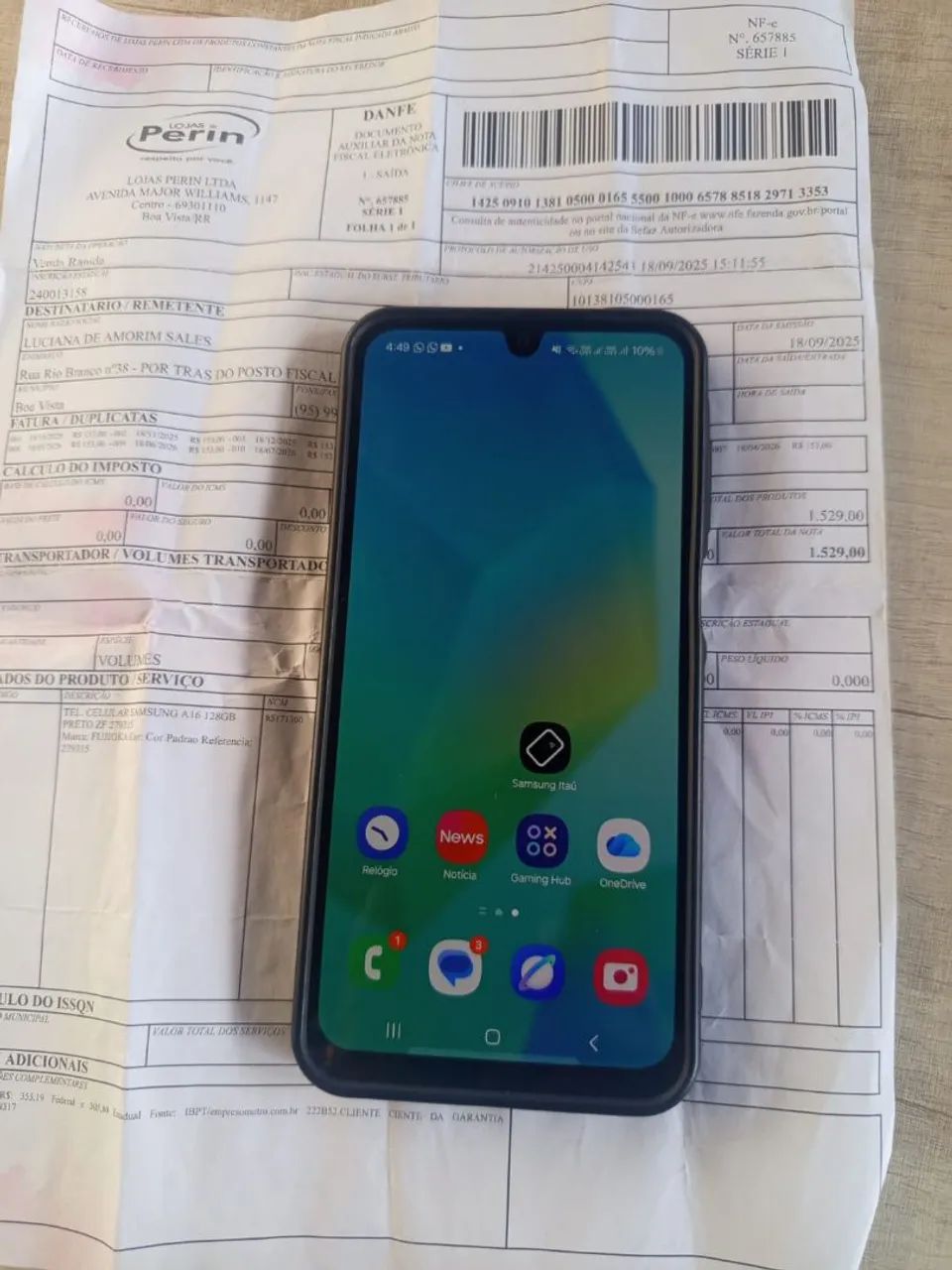 Vendo esse celular A16 com nota fiscal e bem conservado.  - Foto 3