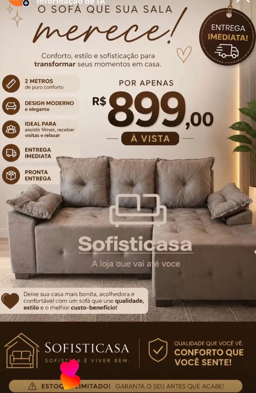 sofa chaise super confortável 899 - Foto 2