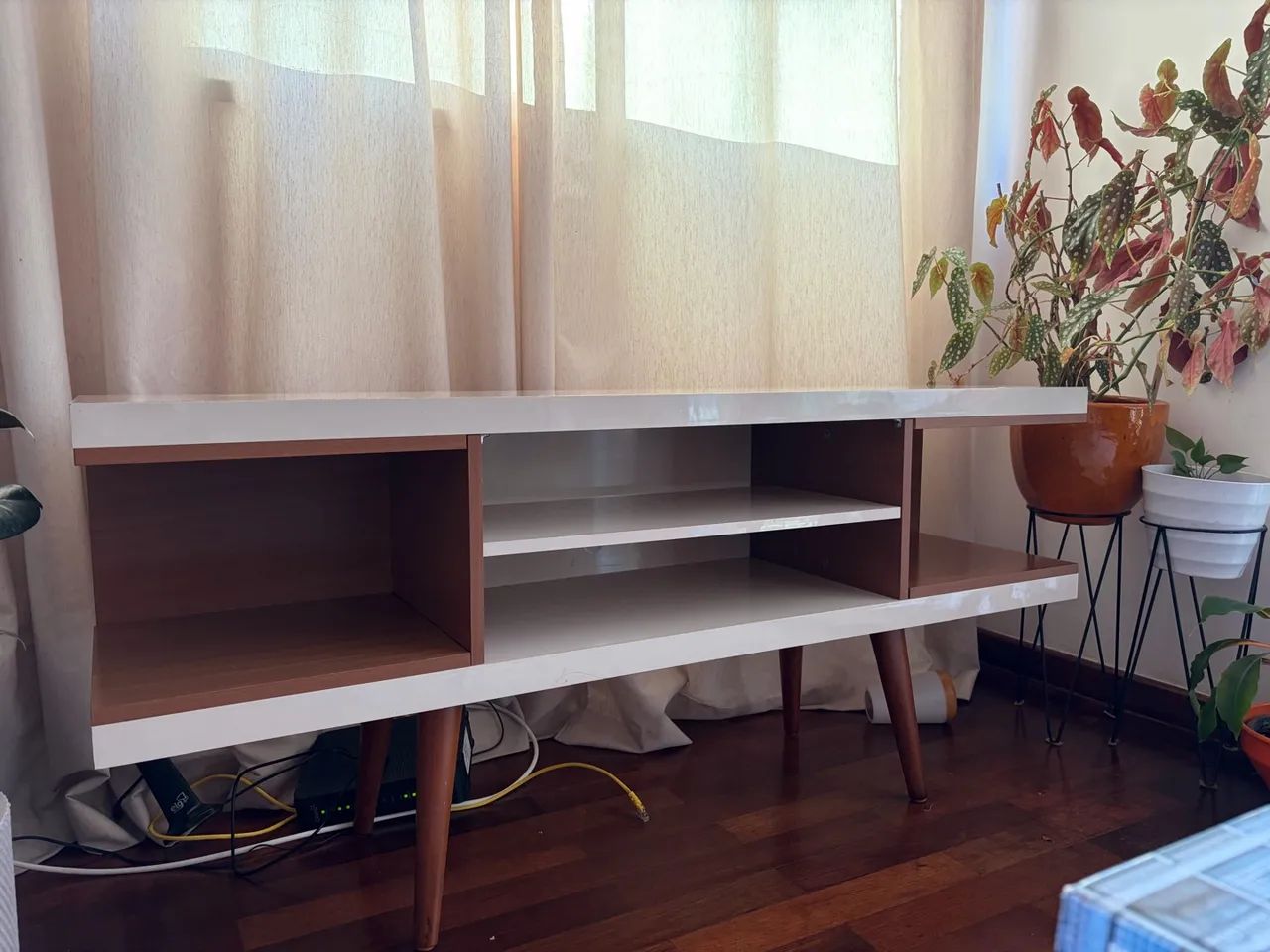 Rack MDF - Bege e Cinza 