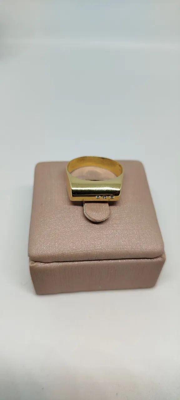 Anel largo, ouro 18k - Diamantes -  aro 17 - Foto 5