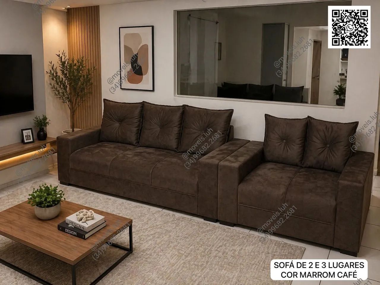Sofa de 2 e 3 lugares (NOVOS) $999,00 A vista ou 12x 95,05  - Foto 4