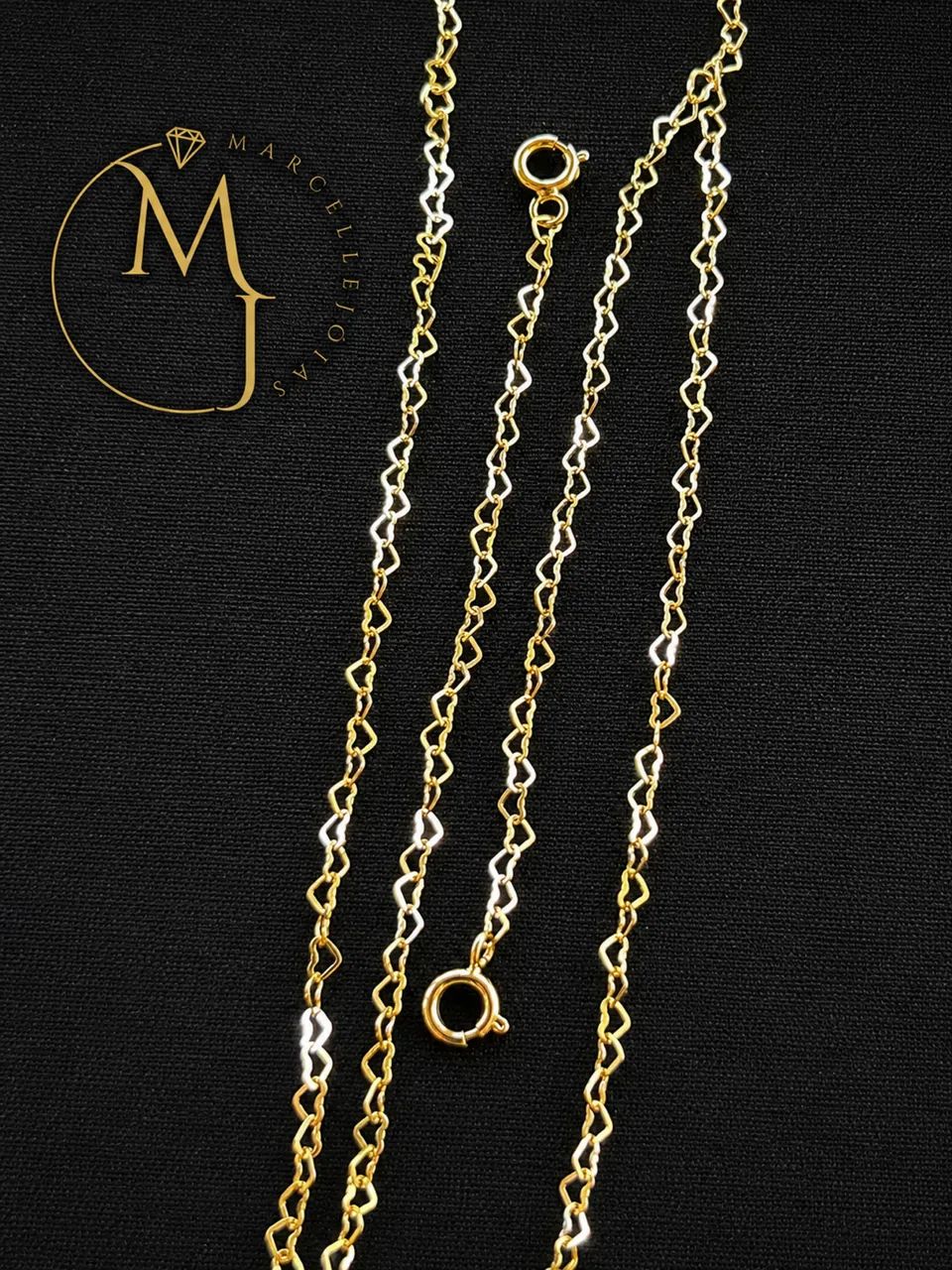 Pulseira elo coração Ouro18k